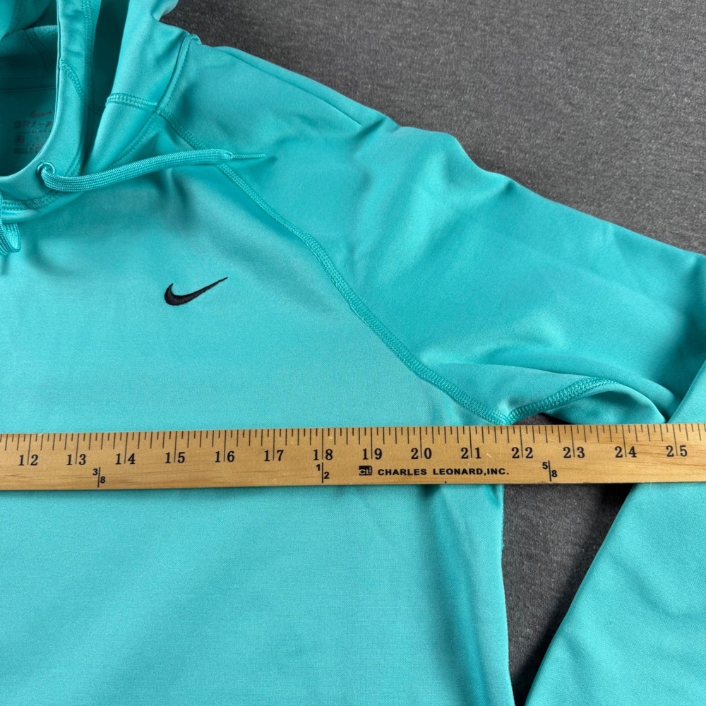 Nike Womens Dri-FIT Hoodie Turquoise Teal Athletic Sweatshirt Large RN56323 - Picture 3 of 7
